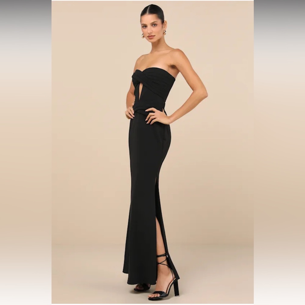 Lulus Black Strapless Cutout Dress